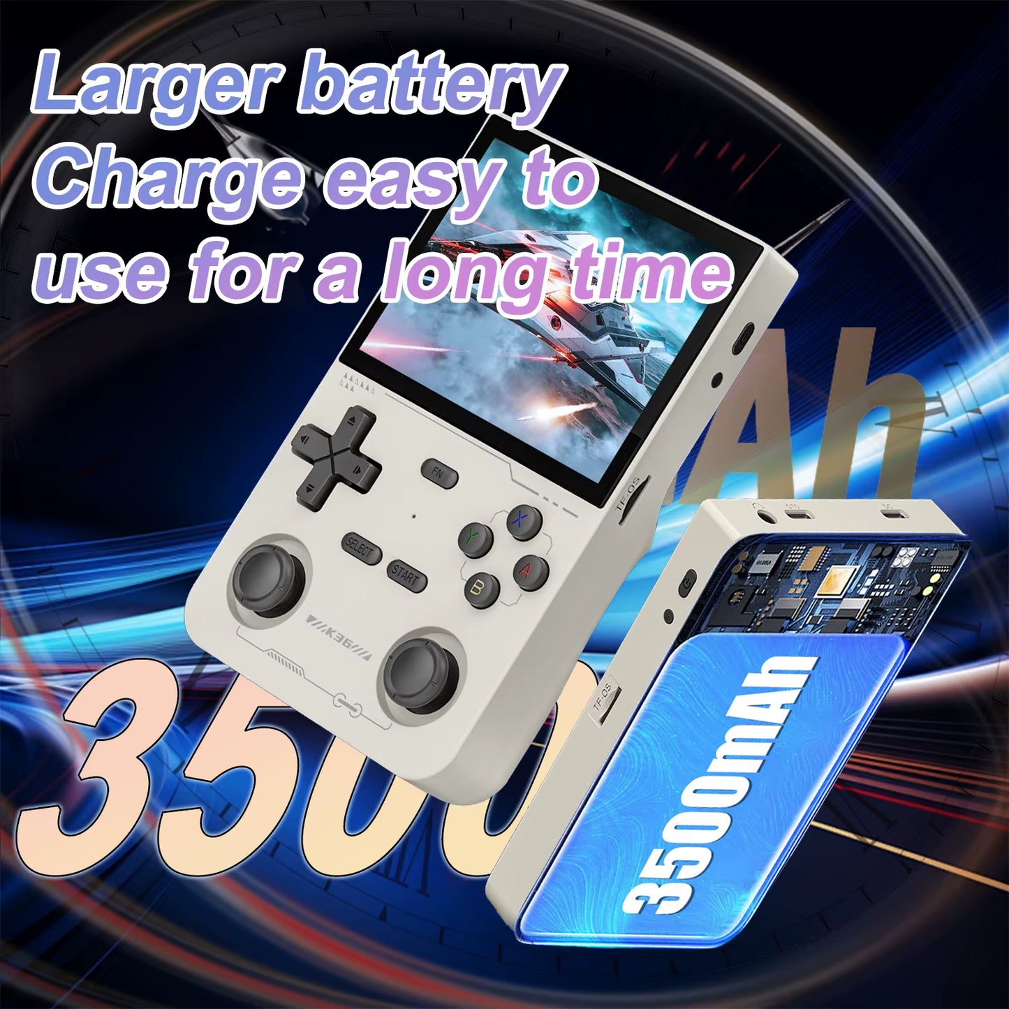 Handheld Game Console 3.5Inch IPS 640X480 Screen 64GB Memory Classic Games Portable Handheld Open Source Game Console