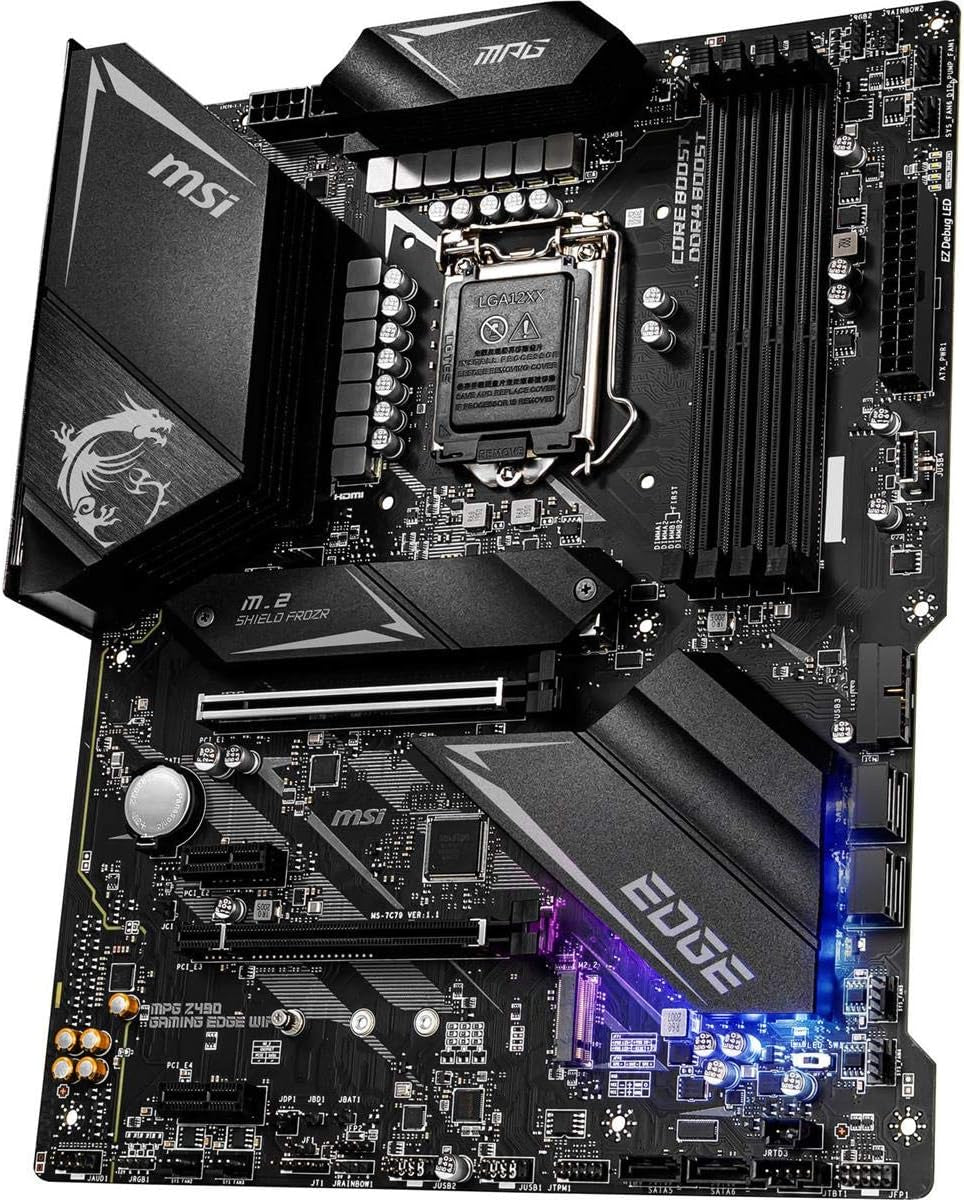 MPG Z490 GAMING EDGE WIFI ATX Gaming Motherboard (10Th Gen Intel Core, LGA 1200 Socket, DDR4, CF, Dual M.2 Slots, USB 3.2 Gen 2, Wi-Fi 6, DP/HDMI, Mystic Light RGB)