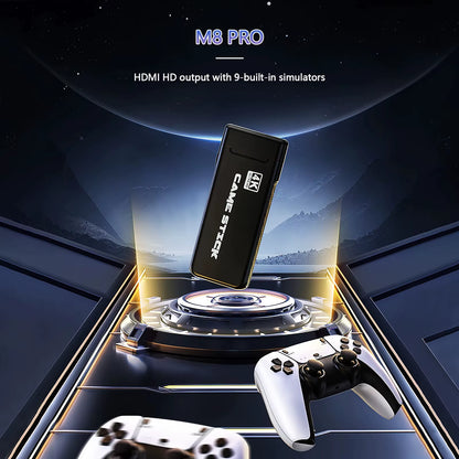 M8 PRO Video Game Console New 2.4G HD 4K Retro Dual Wireless Control Stick 20000 Games 64GB Electronic Game Console