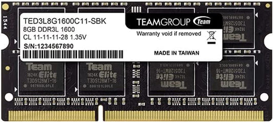 Elite DDR3L 8GB Single 1600Mhz PC3-12800 CL11 Unbuffered Non-Ecc 1.35V SODIMM 204-Pin Laptop Notebook PC Computer Memory Module Ram Upgrade - TED3L8G1600C11-S01