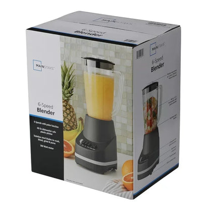 6 Speed Blender with 48 Ounce Jar, 360 Watt, Black, New