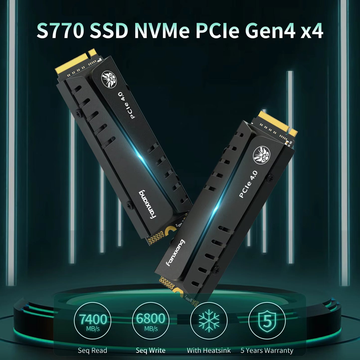 M.2 SSD S660/S770/S880 SSD Nvme M2 Pcie4.0 7400Mb/S 1TB 2TB 4TB Internal Solid State Drive for Playstation5/Ps5 Desktop